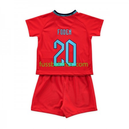 Fußballtrikots England Foden 20 Kinder Auswärts Trikotsatz WM 2022